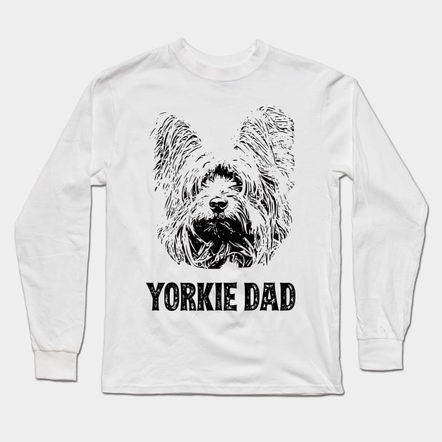 Yorkie Dad Yorkshire Terrier Long Sleeve T-Shirt by DoggyStyles